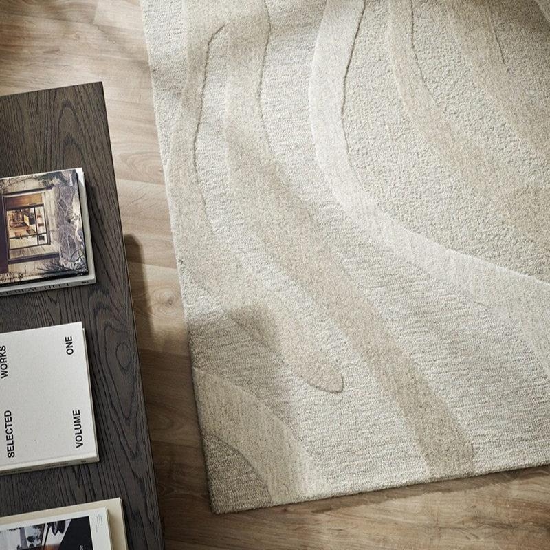 Shoreline wool floor rug with cut and looped pile – BLACK Concept Store