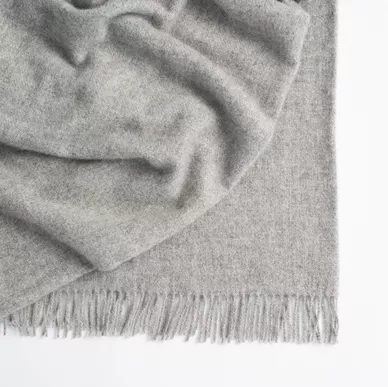 lose-up of the soft texture of the Nevis wool throw