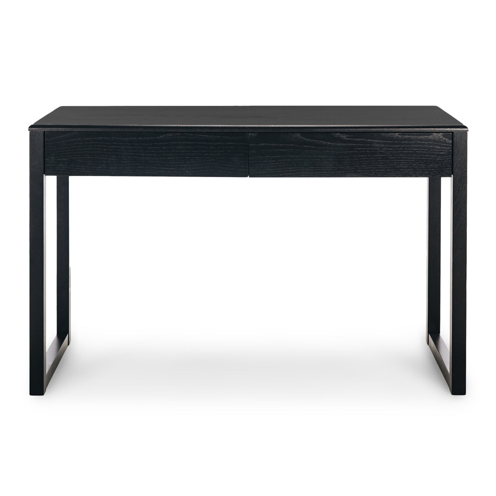 Contemporary oak table with smooth drawer operation