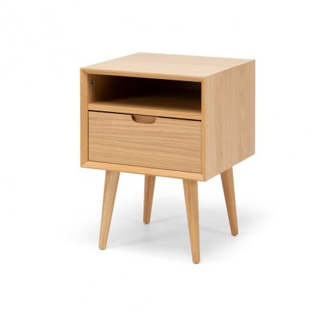 Oslo Side Table in oak with sculpted solid oak legs