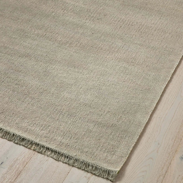 Flatweave linen rug with durable cotton backing