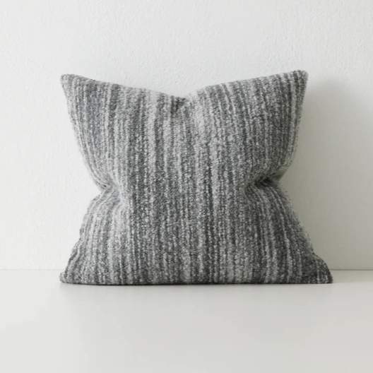 Close-up of woven wool blend and organic pattern on Gigi Natural cushion – BLACK Concept Store