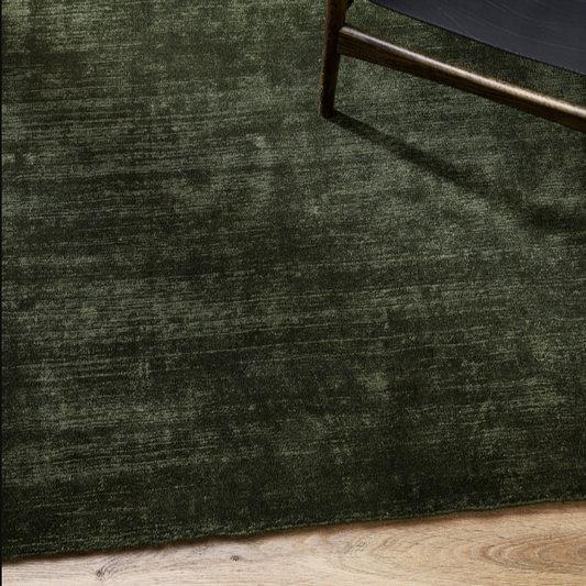 Close-up of dense shear-tip wool pile on Haywood Rug