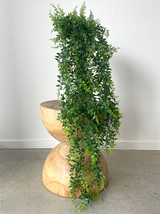 Green artificial fern with 14 cascading branches