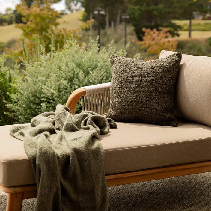 Texture outdoor cushion constructed with recycled materials