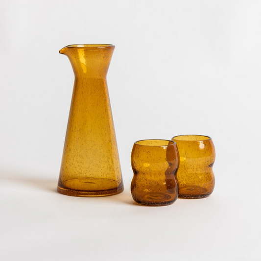 Elegant glass jug with artisanal design