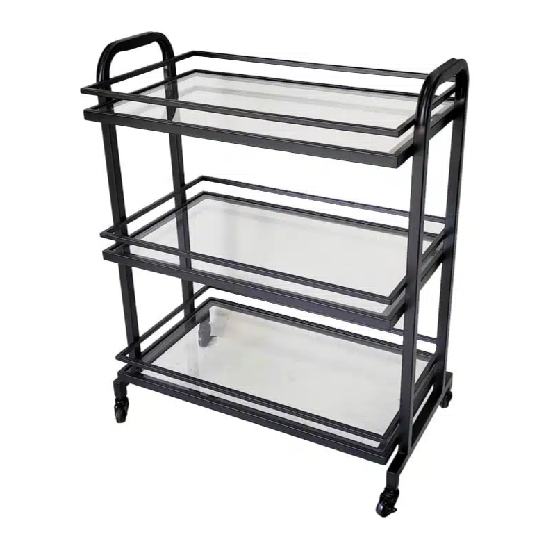 Samui Bar Cart, iron bar cart, mobile drinks trolley, modern bar furniture, contemporary bar cart