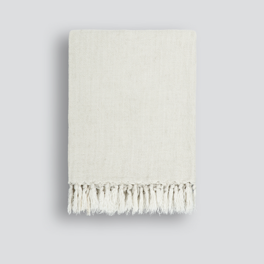 Close-up of soft, enzyme-washed texture on Millhouse Throw – BLACK Concept Store