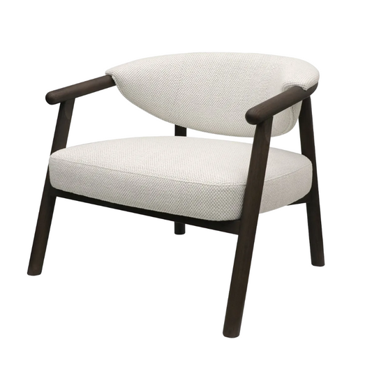 Stylish cream fabric occasional chair in modern living room