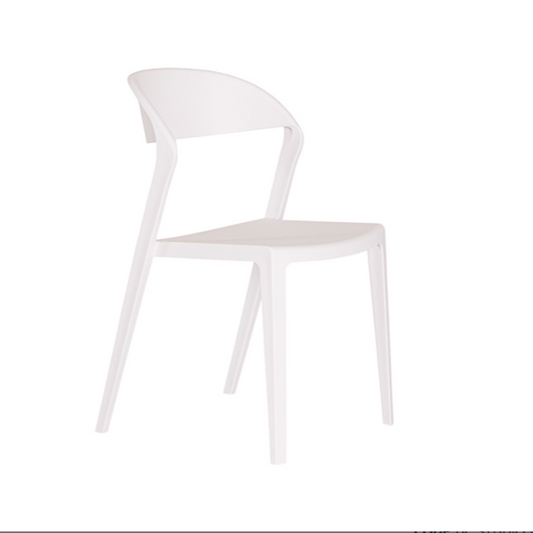 White Studio Chair styled in outdoor patio setting