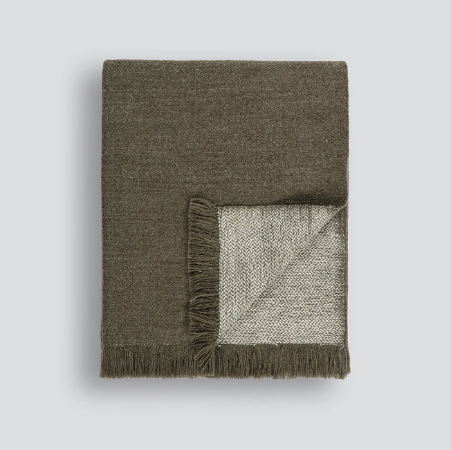 Double-sided Chester throw draped on sofa