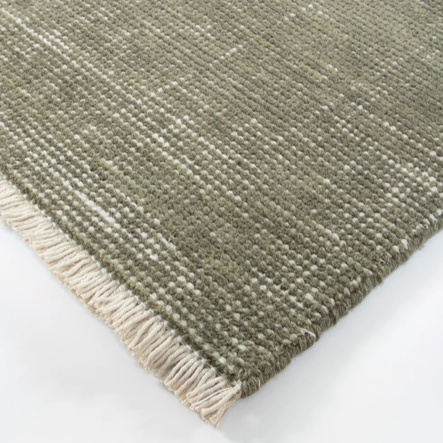 Vintage-inspired Corbett Rug with subtle mottled texture and minimal pile height