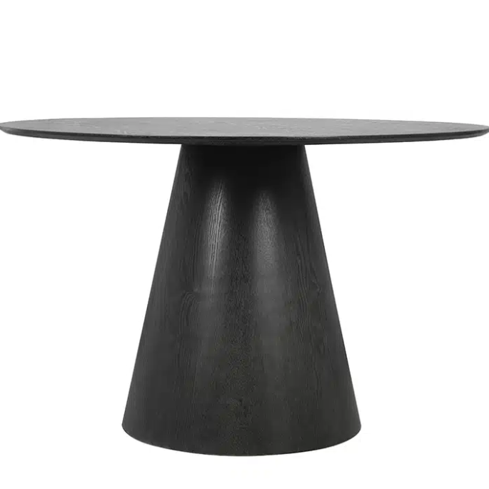 Round dining table with sleek design and durable build