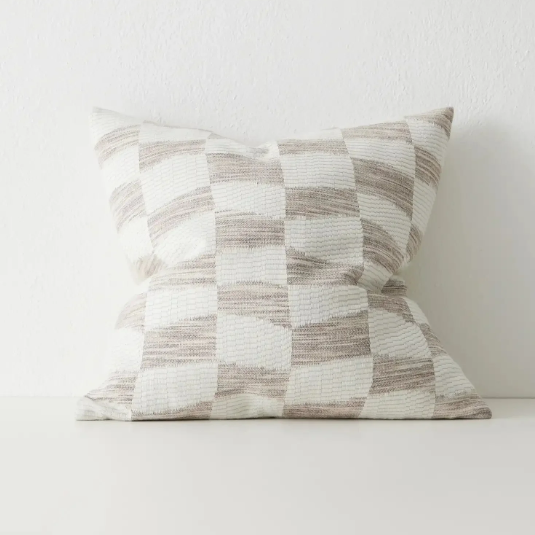 Senso Earth cushion with geometric checkerboard pattern – BLACK Concept Store