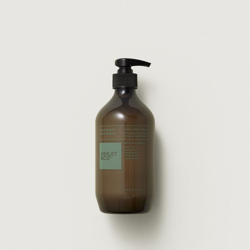 Sootherup Gone Green hand and body lotion – Black Tea & Cedarwood scent