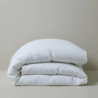 Ravello French flax linen quilt cover in white