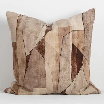 Grove cushion 55x55cm – warm brick abstract linen – BLACK Concept Store