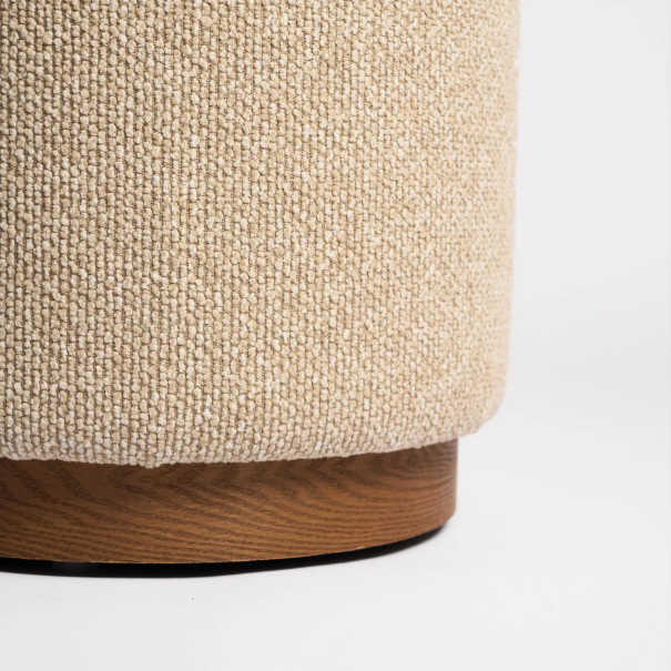 Organic-inspired Hickory Ottoman used as seating or footrest