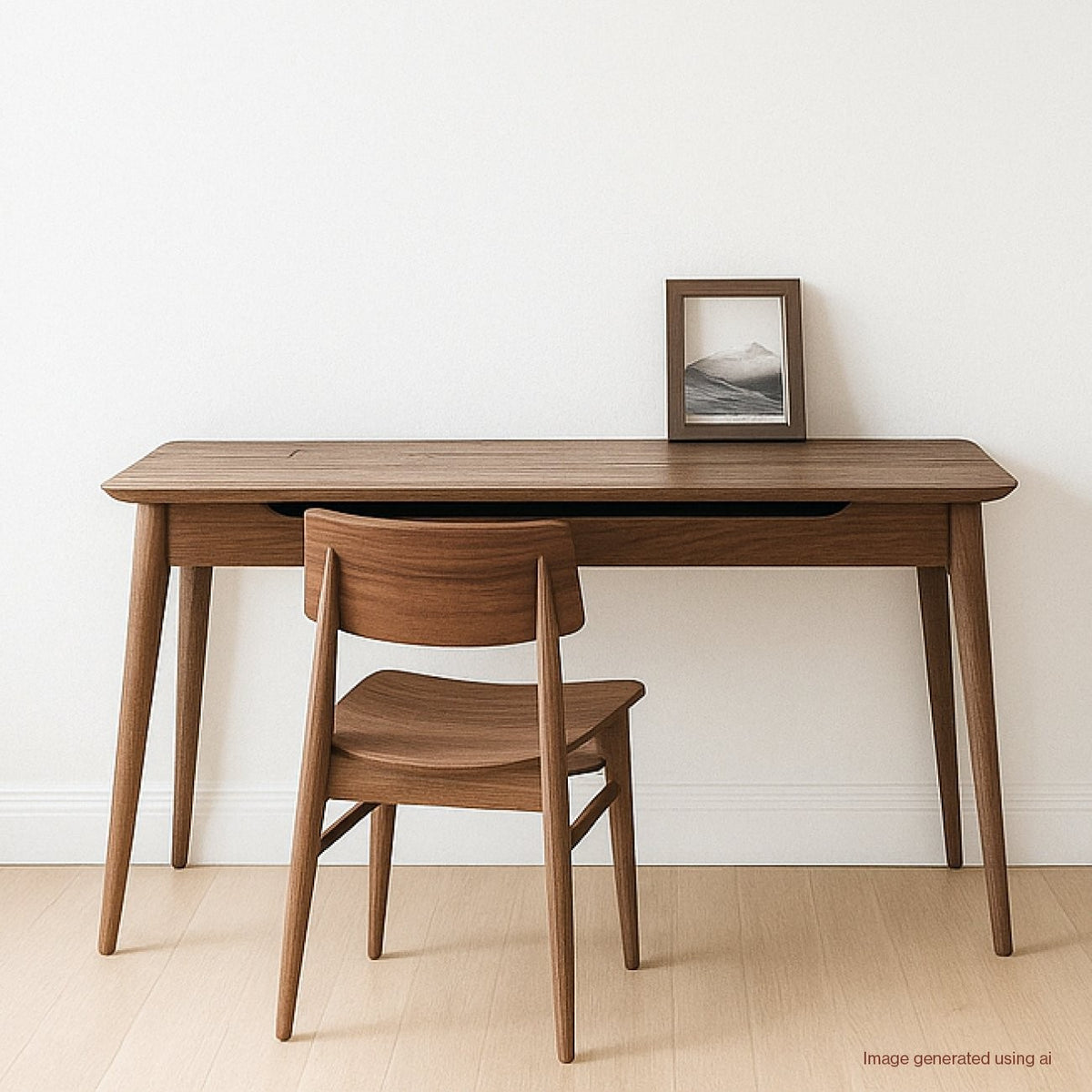 Ryen Study Desk in solid oak with natural finish