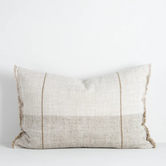 Close-up of Oliver Cushion showing natural linen texture