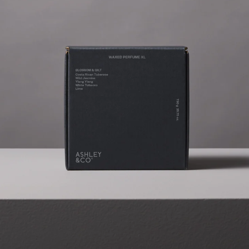 XL natural wax candle with triple cotton wick and teal green lid