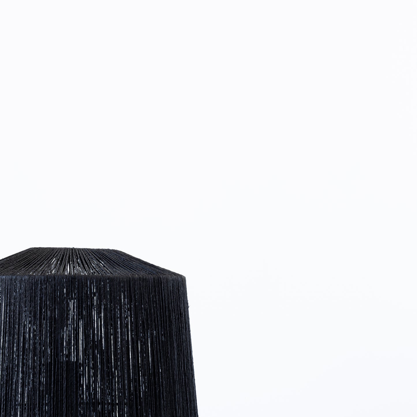 Woven texture of Reeva black jute lampshade