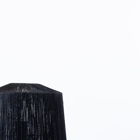 Woven texture of Reeva black jute lampshade