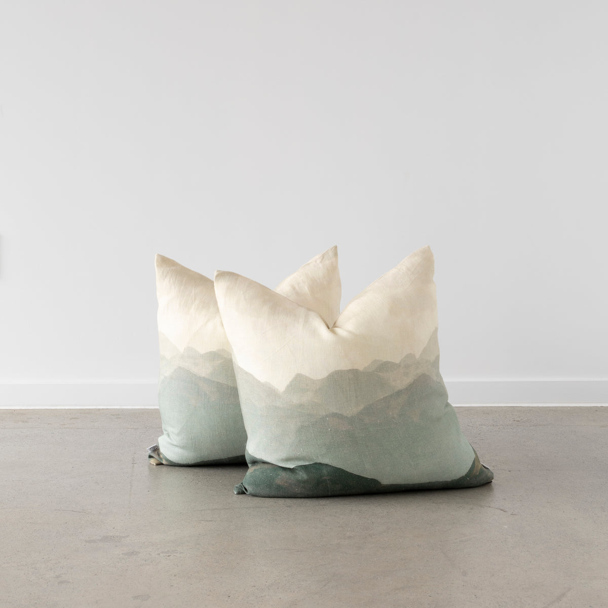 Altitude Linen Cushion with mountain prin