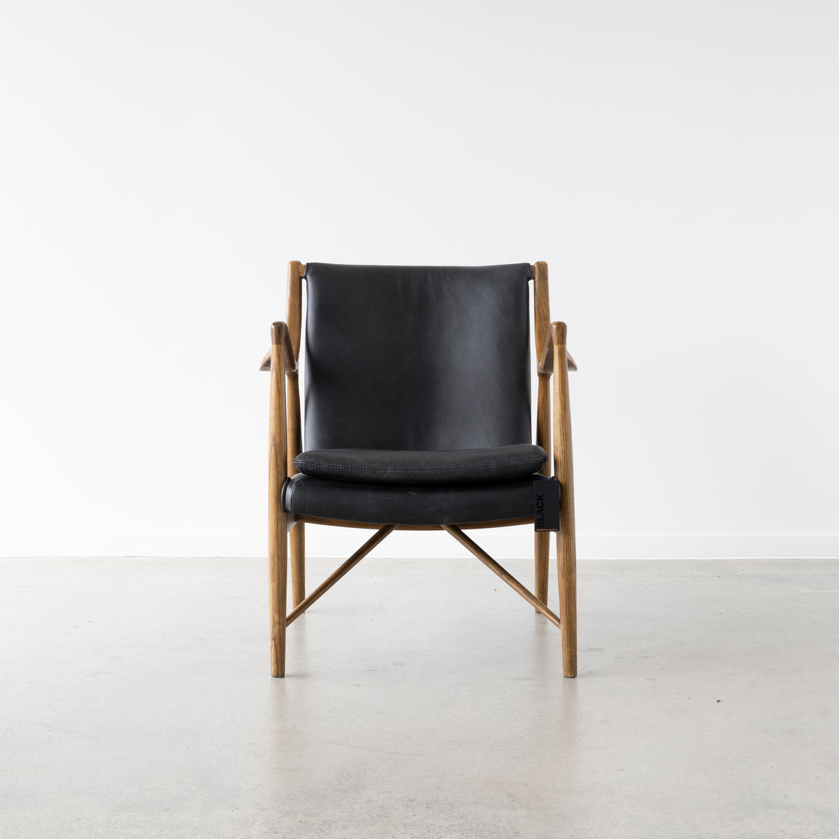 Finn Chair with solid ash frame and aniline leather seat