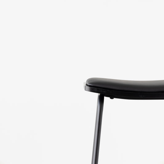 Matte black steel frame SS Barstool with comfortable PU seat