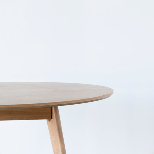 Solid oak dining table with protective finish