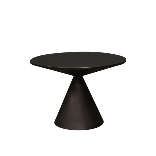 Minimalist black metal side table for small spaces