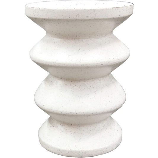 Sculptural side table or stool with durable fibre cement construction