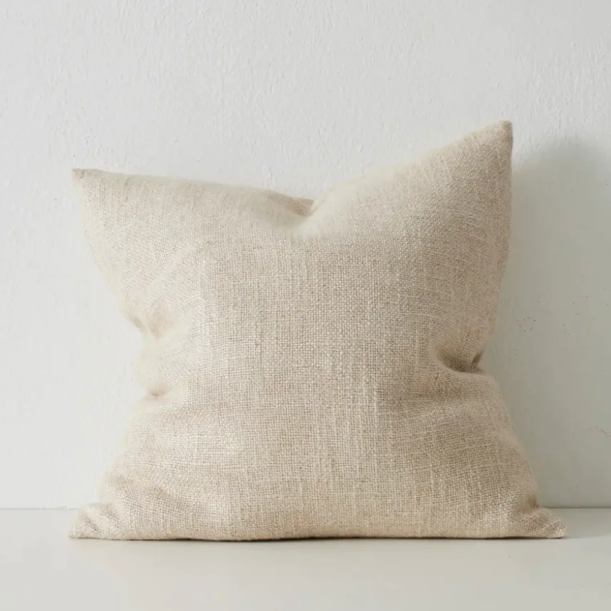 Domenica Cushion in Natural chunky linen blend