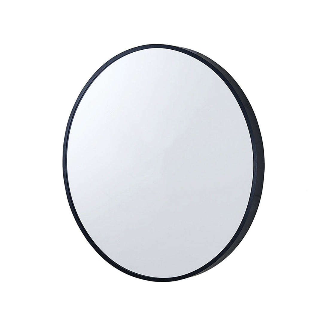 Modern metal and glass Crane Mirror close-up