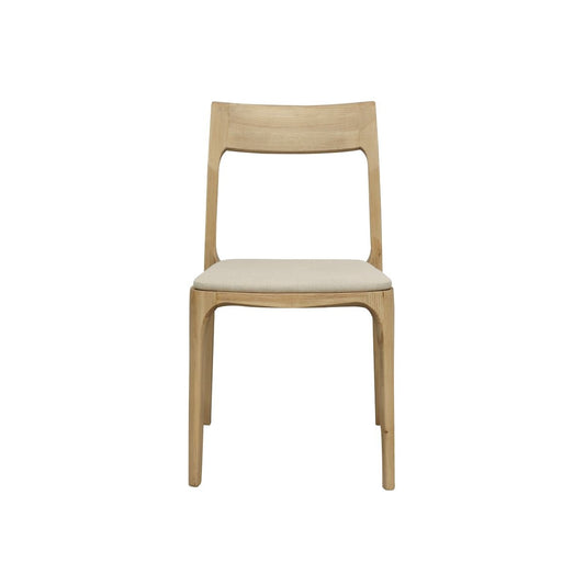 A sleek, stackable dining chair combining contemporary design with versatile upholstery options in leather or fabric.