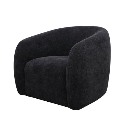 A sculptural swivel chair with deep comfort, tailored curves, and a timeless, versatile design.