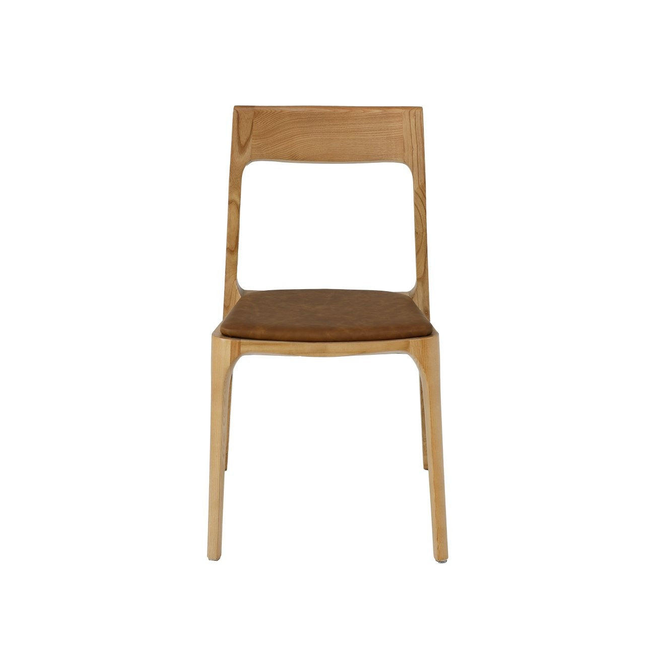 A sleek, stackable dining chair combining contemporary design with versatile upholstery options in leather or fabric.
