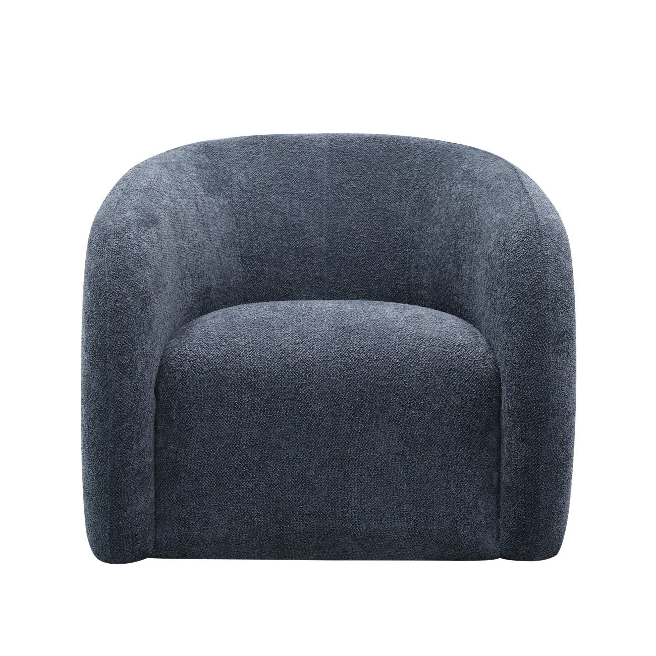 A sculptural swivel chair with deep comfort, tailored curves, and a timeless, versatile design.