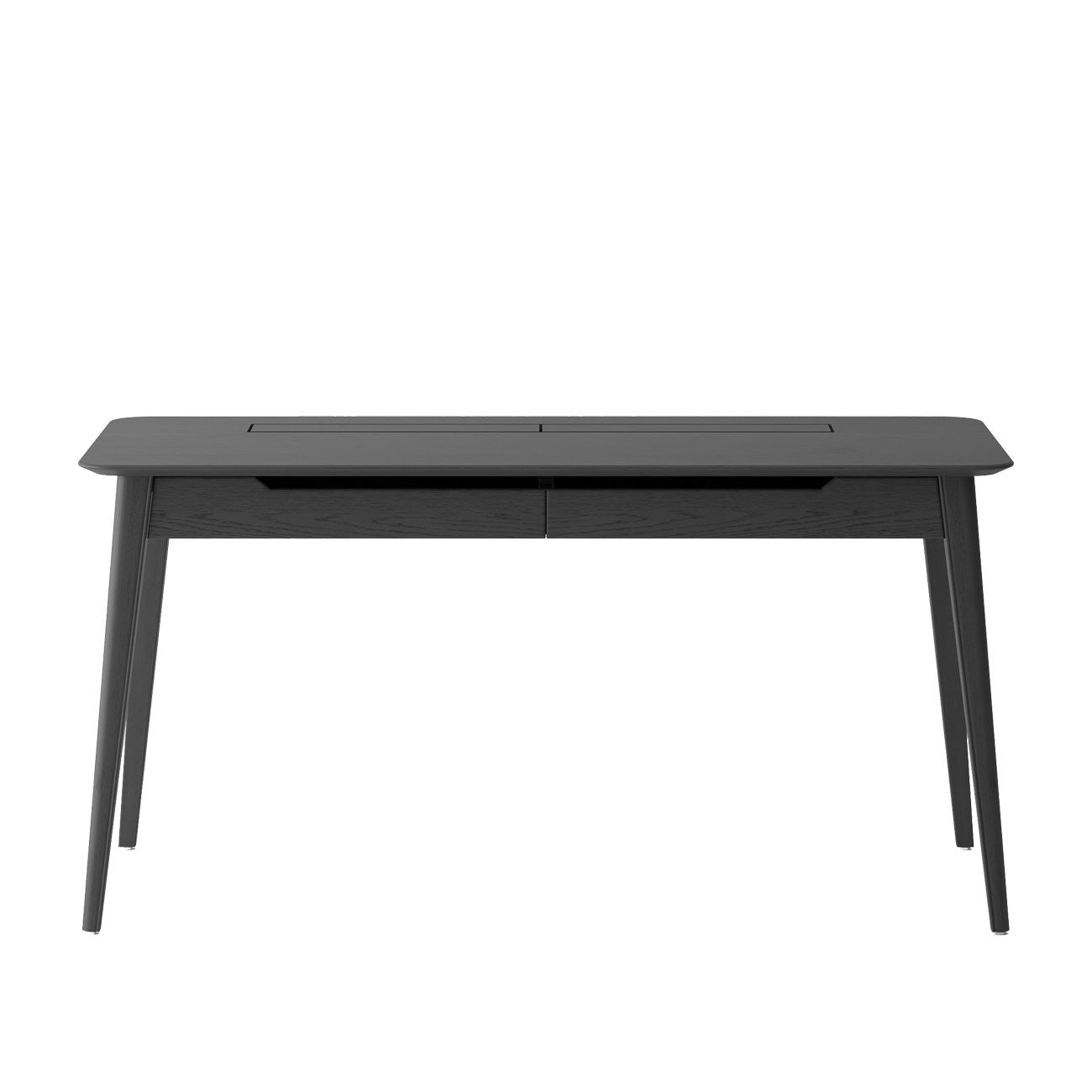 Solid oak Ryen Study Desk, black finish, modern desig