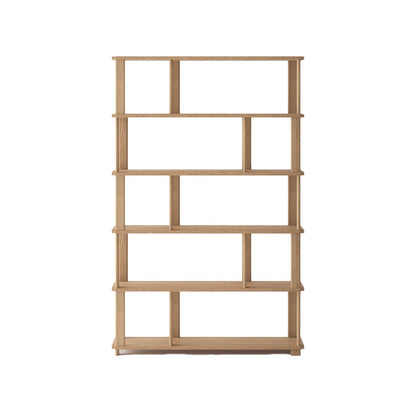 Solid oak Sola Bookshelf with sculptural design and rounded edges