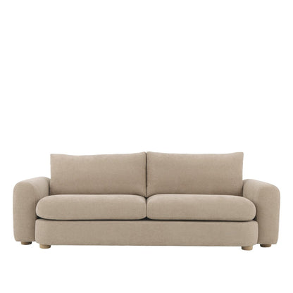 A generously scaled sofa with soft structure, deep comfort, and a richly textured chenille finish.