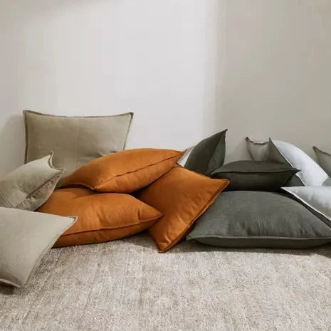 Como European linen cushion with soft vintage finish – BLACK Concept Store