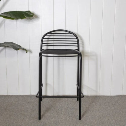 Hoy Bar Stool with powder-coated steel frame in black
