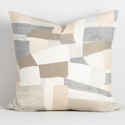 Lucio Cushion by Baya with warm-toned hand-painted abstract design