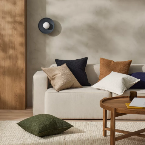 Shop the Alberto 50x50cm cushion – a soft-touch bouclé design offering cosy texture and timeless style for modern interiors.