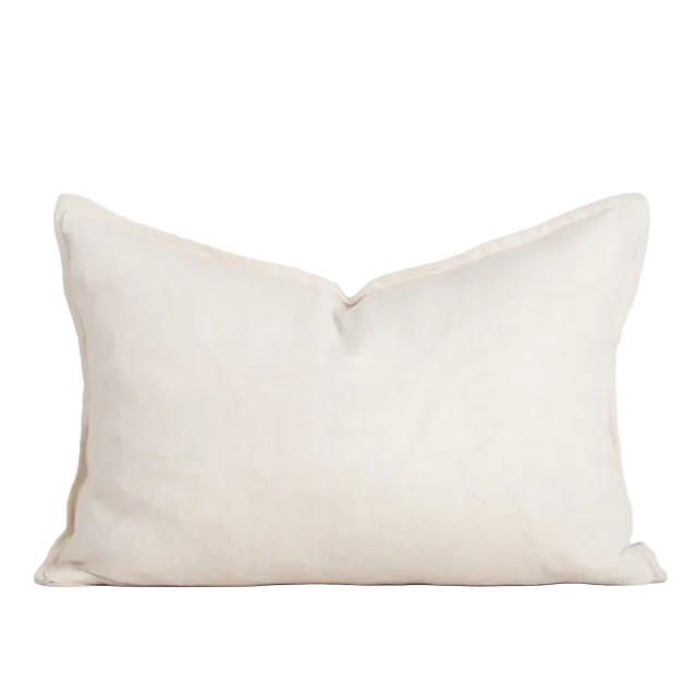 The Arcadia Cushion in warm mushroom linen is handwoven with a refined flange edge, offering timeless style and a relaxed contemporary feel.