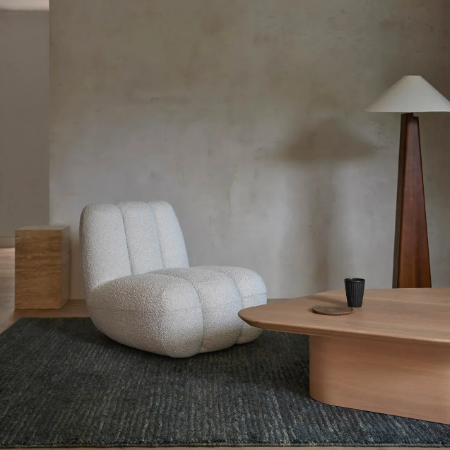 Hand-knotted 100% jute rug with linear texture