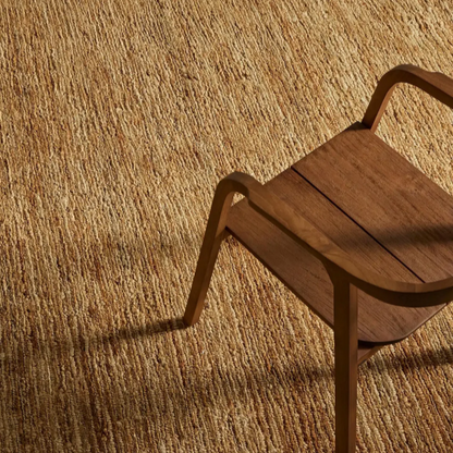 Durable natural jute rug with cotton backing