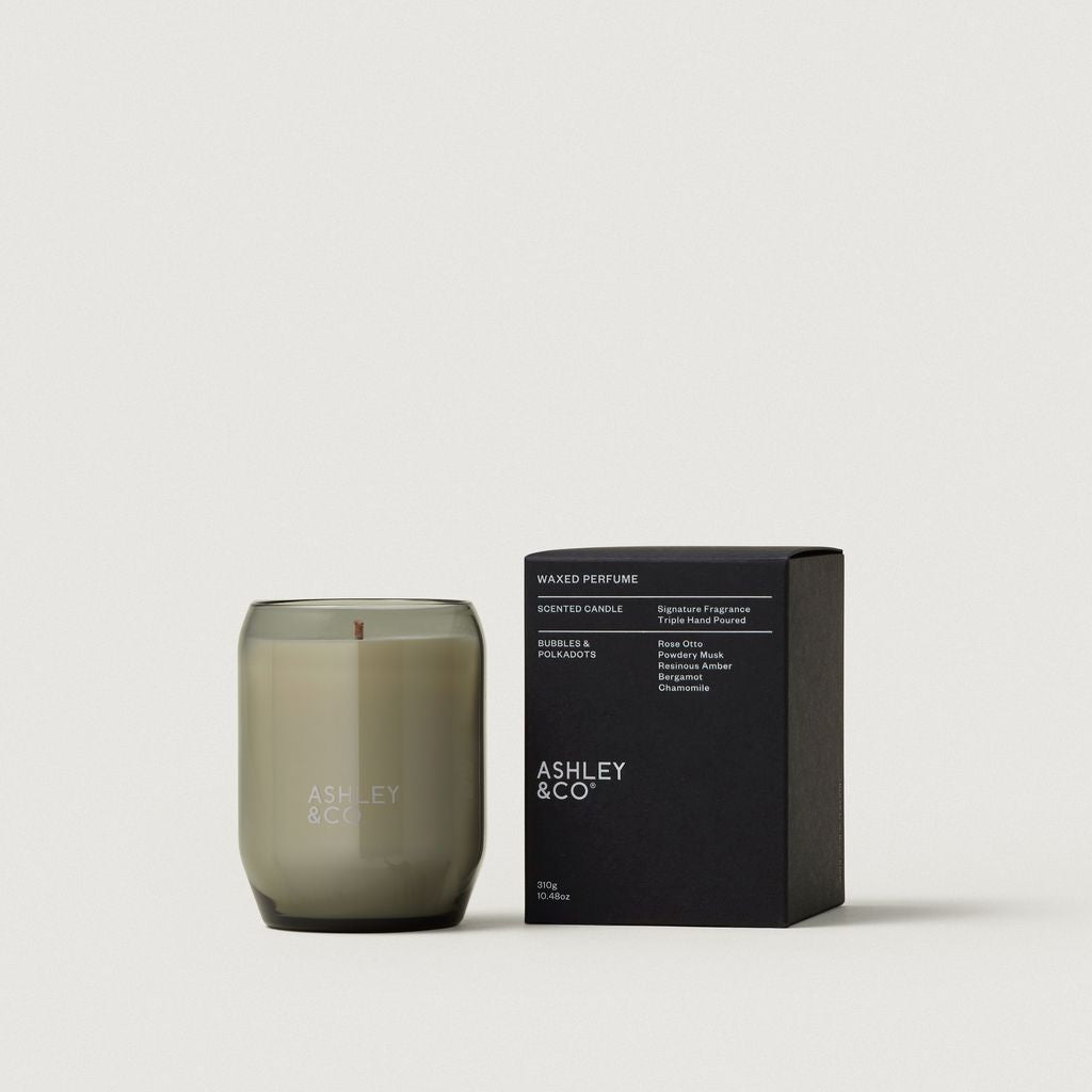 Hand-poured natural wax candle with unbleached cotton wick